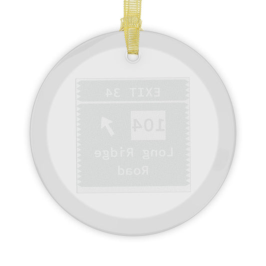 Vintage Merritt Parkway Exit 34 Glass Ornaments