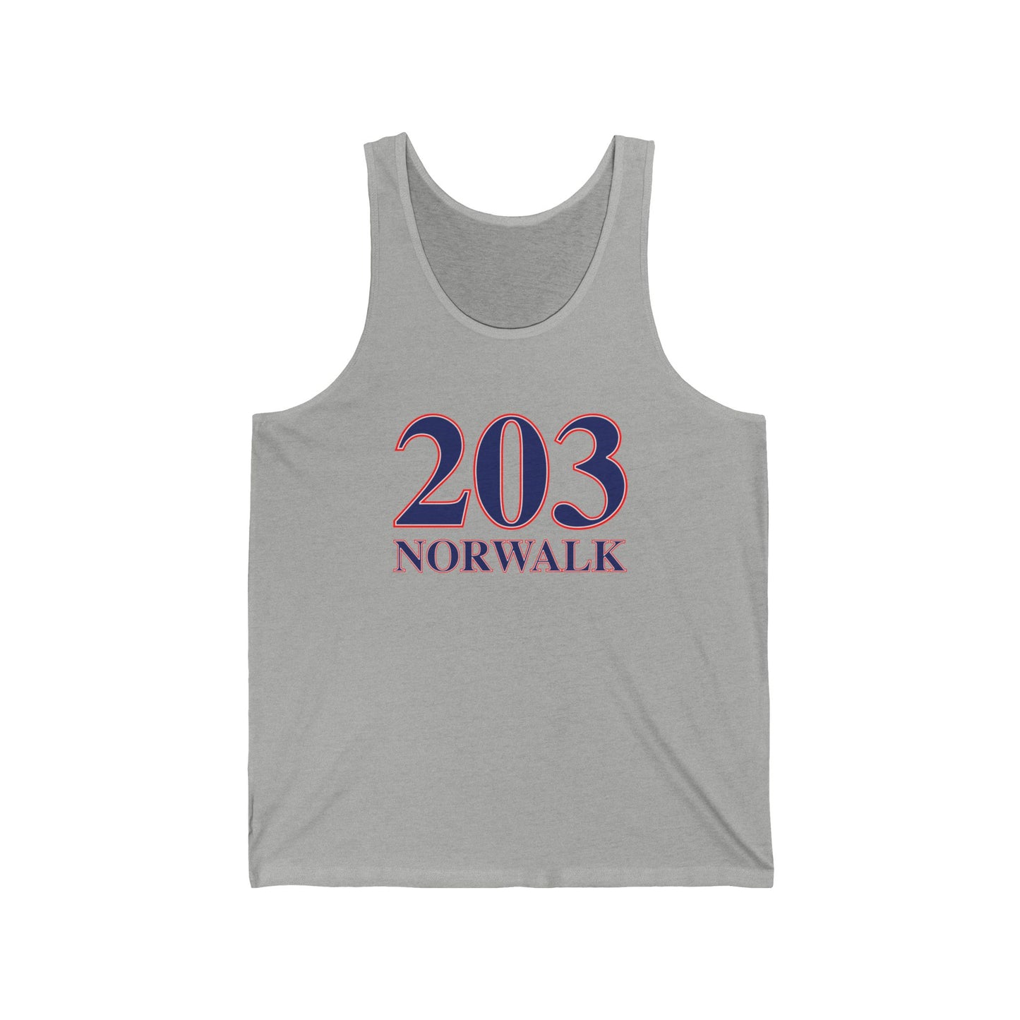 203 Norwalk Red, White & Blue Unisex Jersey Tank Top