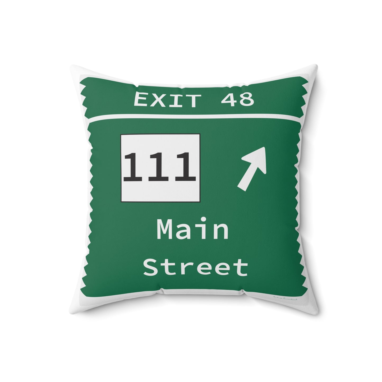 Vintage Merritt Parkway Exit 48 Sign Spun Polyester Square Pillow