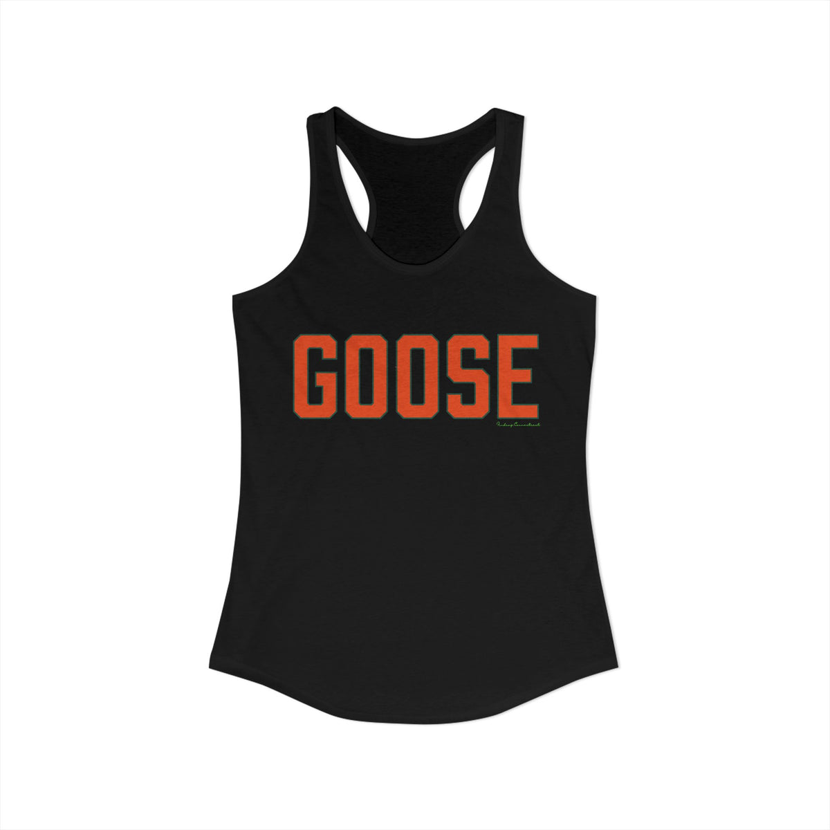 Goose Zip Code - Orange  & Green Women's Ideal Racerback Tank Top