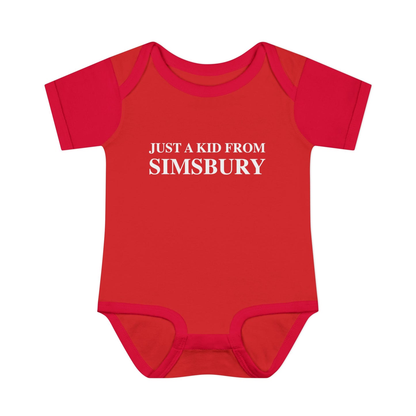 Just a kid from Simsbury Infant Baby Rib Bodysuit