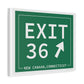 Vintage Exit 36 Merritt Parkway Sign Matte Canvas, Stretched, 1.25"