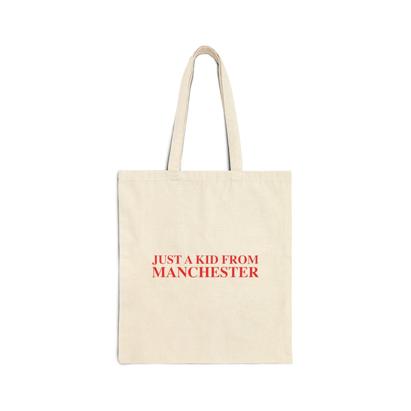 Just a kid from Manchester Cotton Canvas Tote Bag