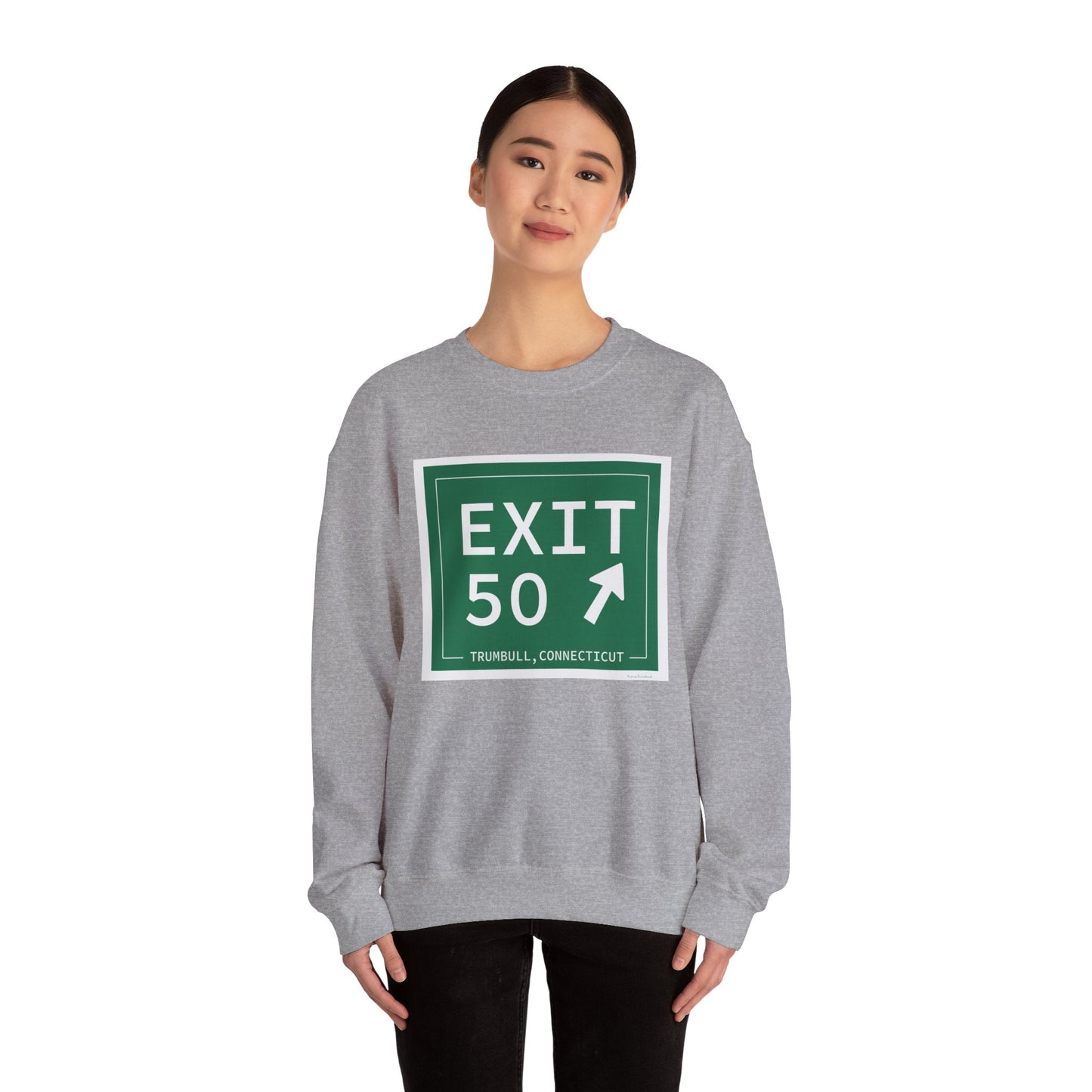 Vintage Exit 50  Merritt Parkway Sign Unisex Heavy Blend™ Crewneck Sweatshirt