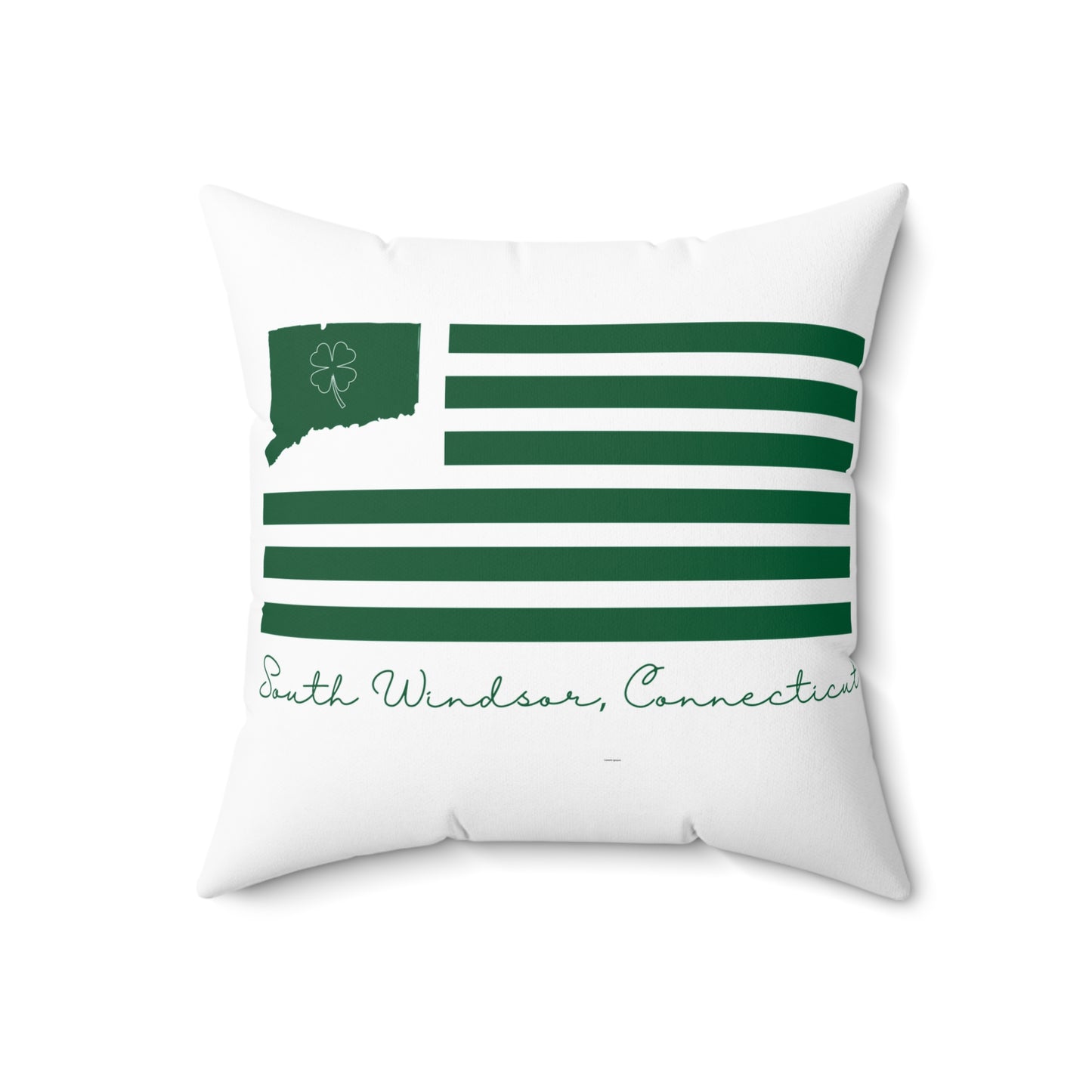 South Windsor Connecticut St. Patrick’s Day Flag Spun Polyester Square Pillow
