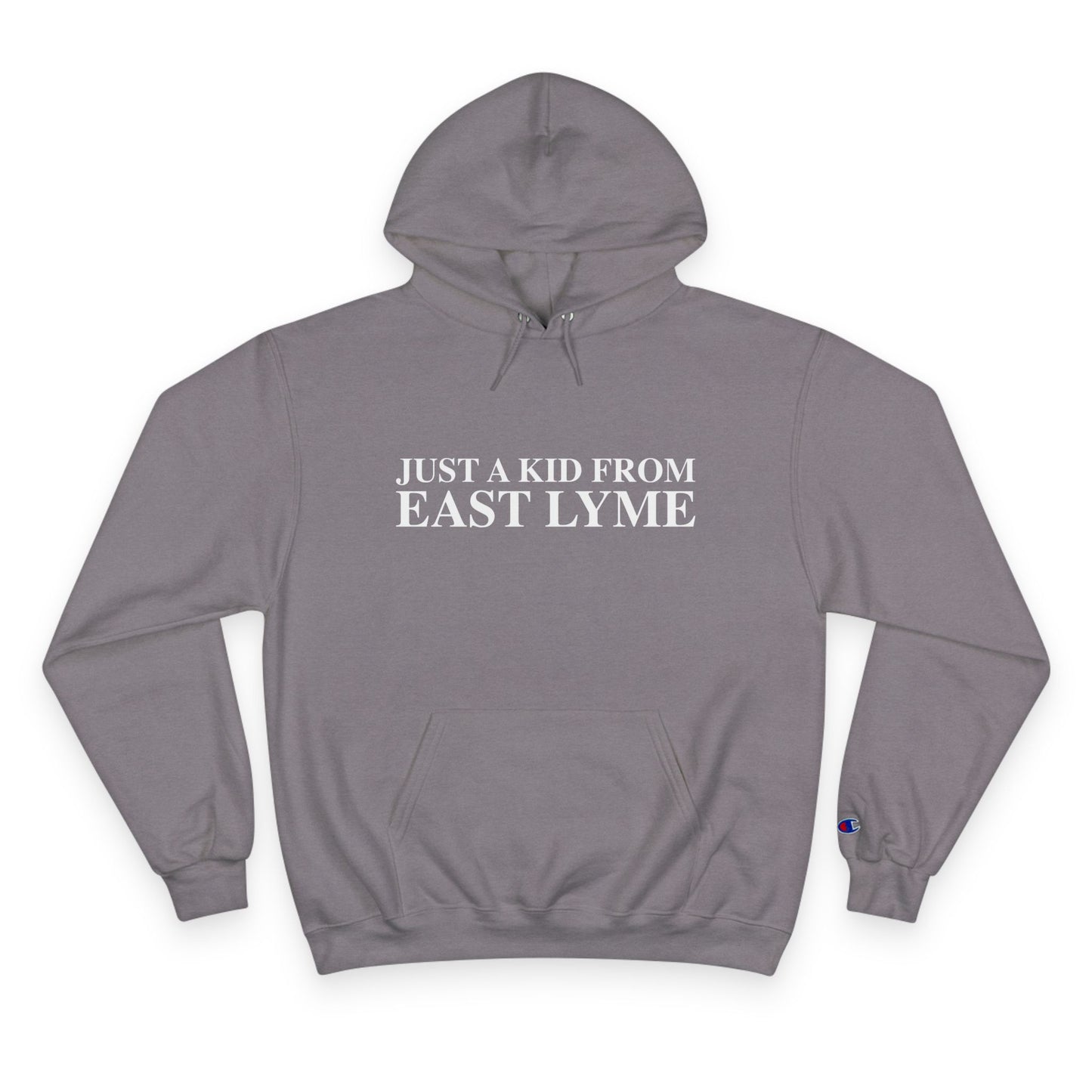 Just a kid from East Lyme Champion Hoodie
