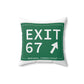 Vintage Exit 67 WCP Sign Spun Polyester Square Pillow