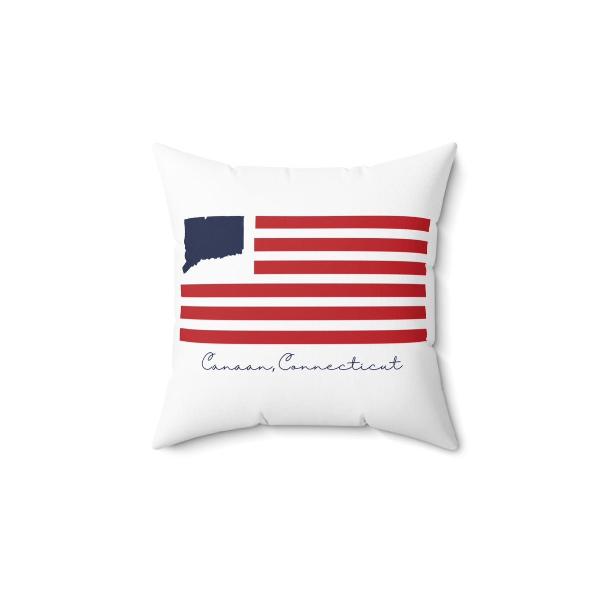Canaan Connecticut Flag Spun Polyester Square Pillow