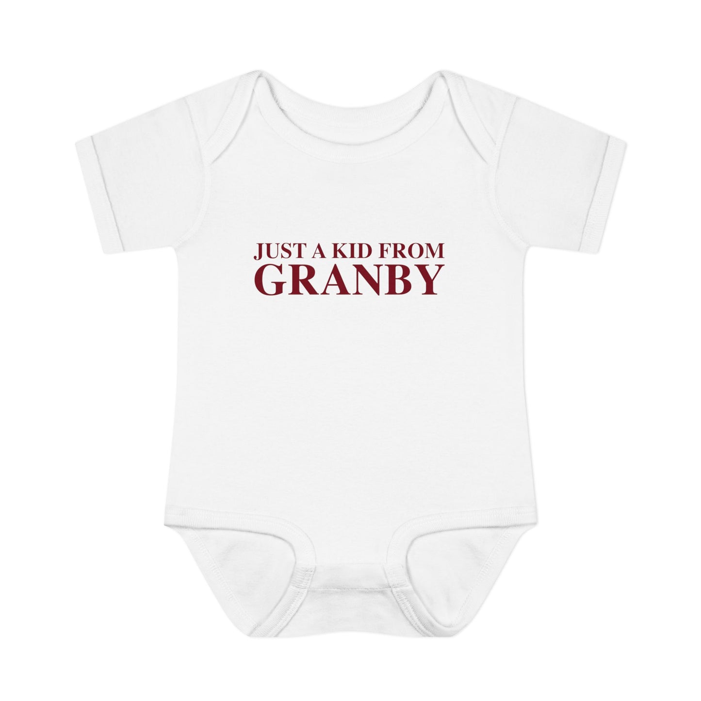 Just a kid from Granby Infant Baby Rib Bodysuit