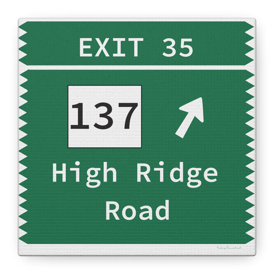 Vintage Merritt Parkway Exit 35 Sign Matte Canvas, Stretched, 1.25"
