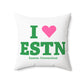 I Heart ESTN Spun Polyester Square Pillow
