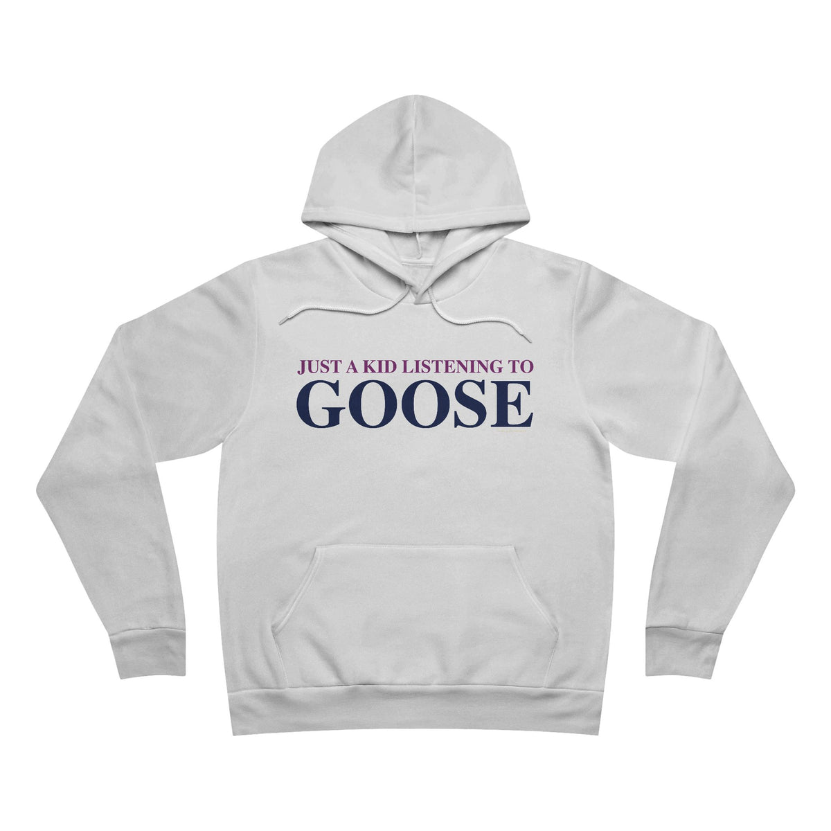 Just a kid listening to Goose - Blue & Purple Unisex Sponge Fleece Pullover Hoodie
