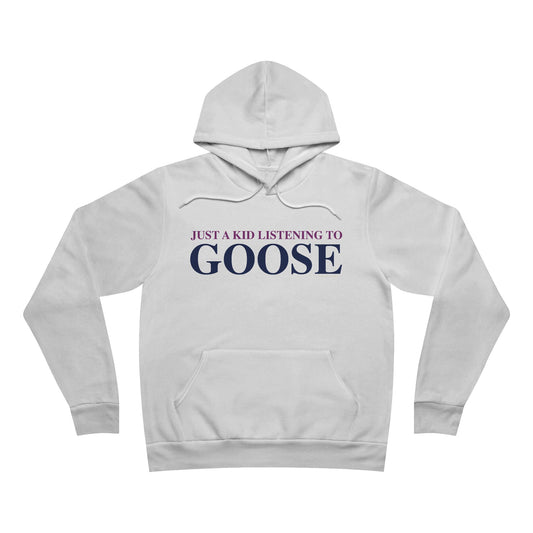 Just a kid listening to Goose - Blue & Purple Unisex Sponge Fleece Pullover Hoodie