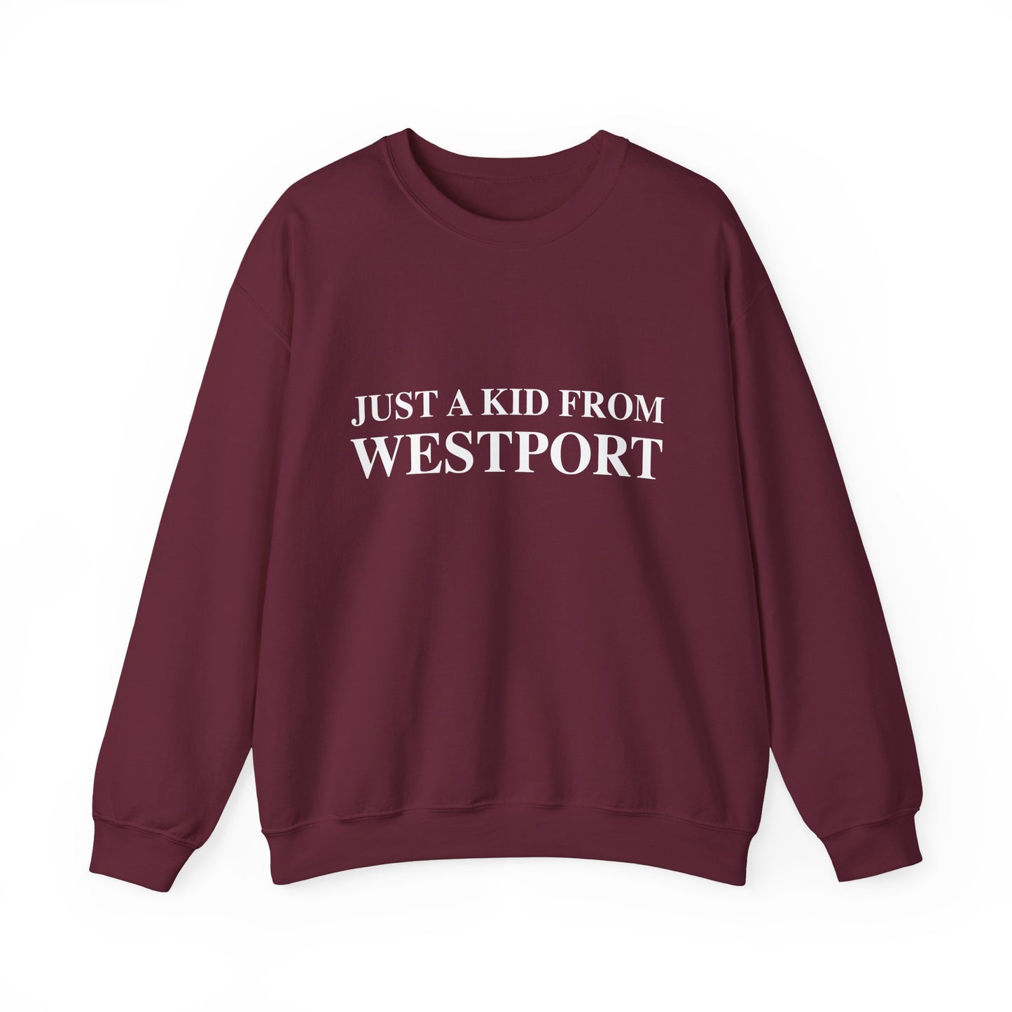 Just a kid from Westport Unisex Heavy Blend™ Crewneck Sweatshirt