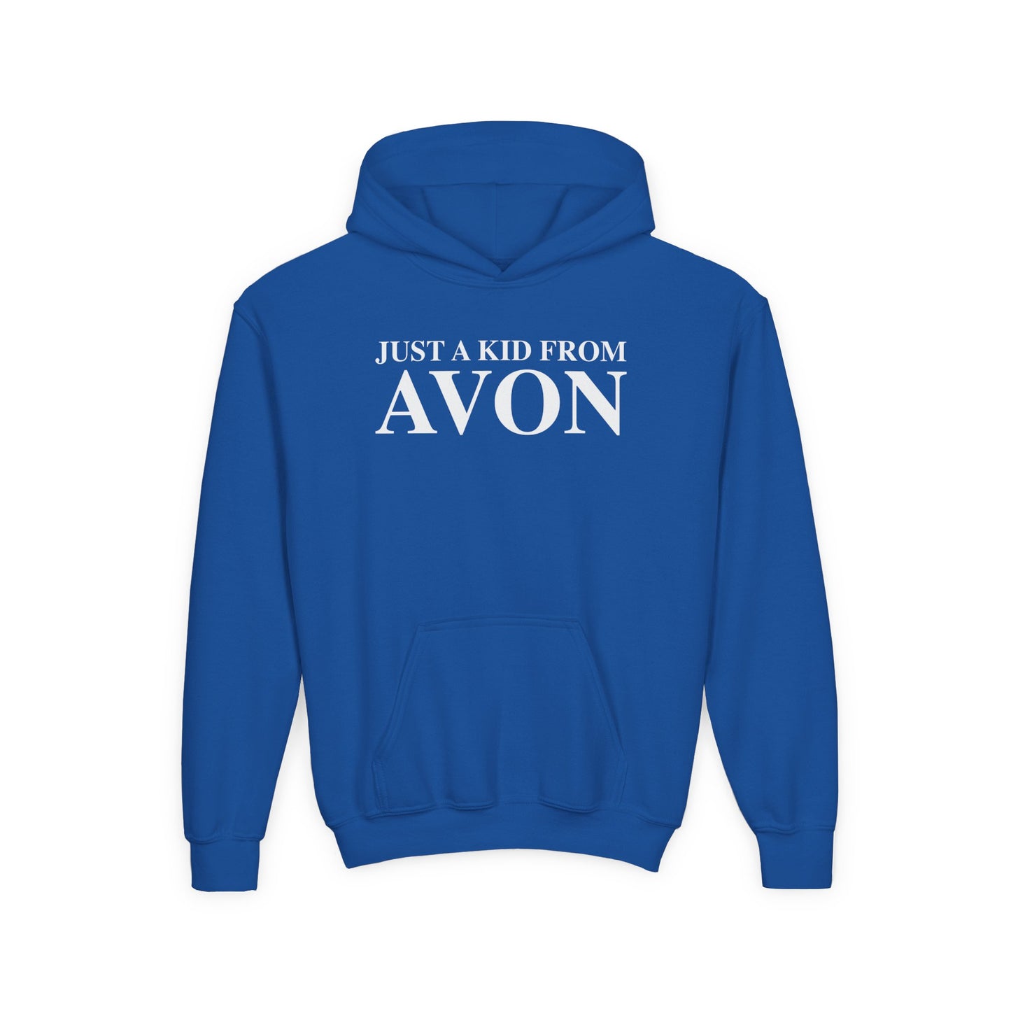 Just a kid from Avon Youth Heavy Blend Hooded Sweatshirt