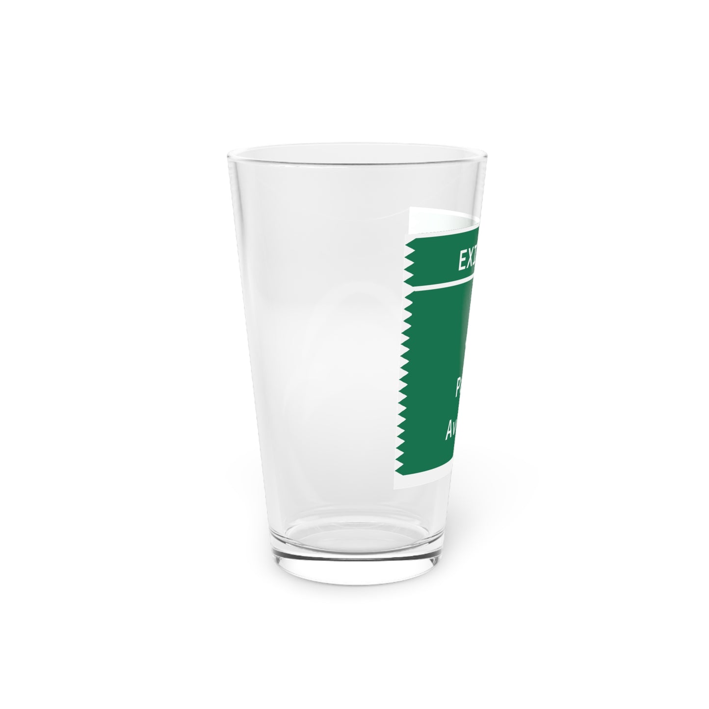 Vintage Merritt Parkway Exit 47 Sign Pint Glass, 16oz