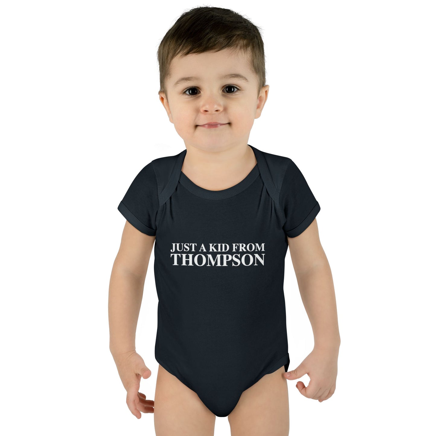 Just a kid from Thompson Infant Baby Rib Bodysuit