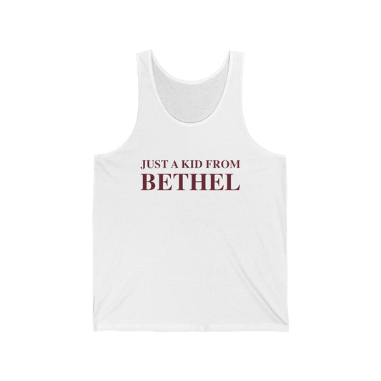 Just a kid from Bethel Unisex Jersey Tank