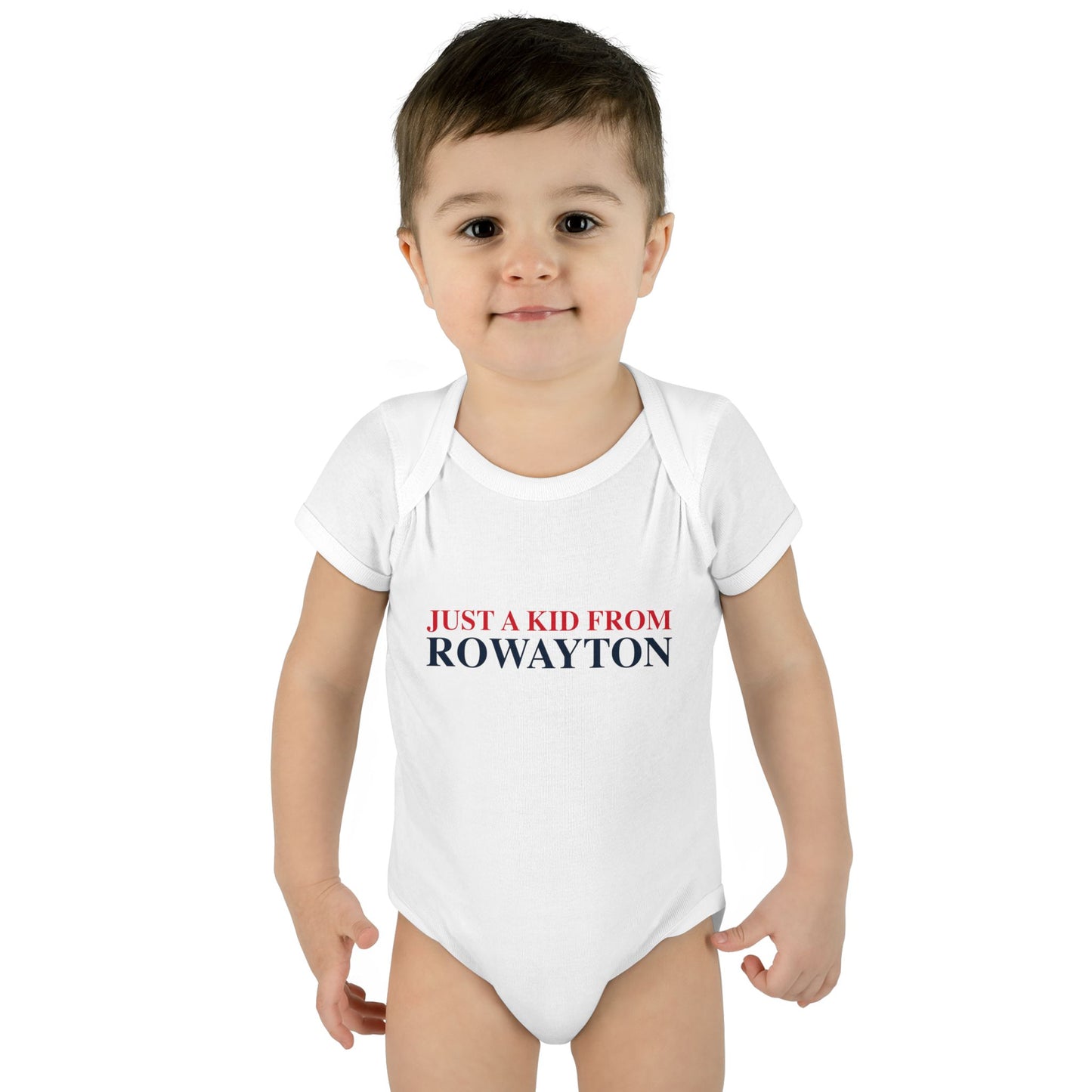 Just a kid from Rowayton Infant Baby Rib Bodysuit