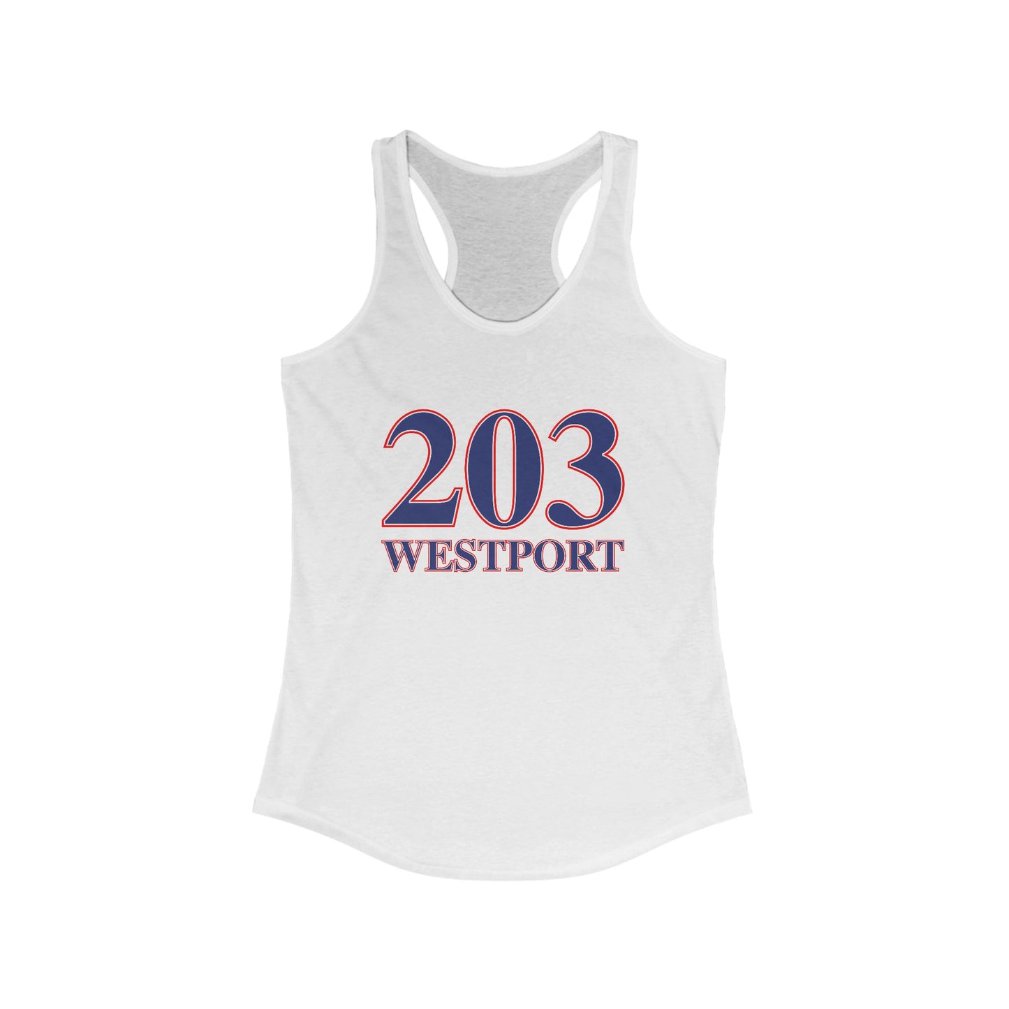 203 Westport Red White & Blue  Women's Ideal Racerback Tank Top