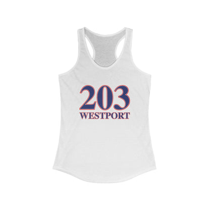 203 Westport Red White & Blue  Women's Ideal Racerback Tank Top
