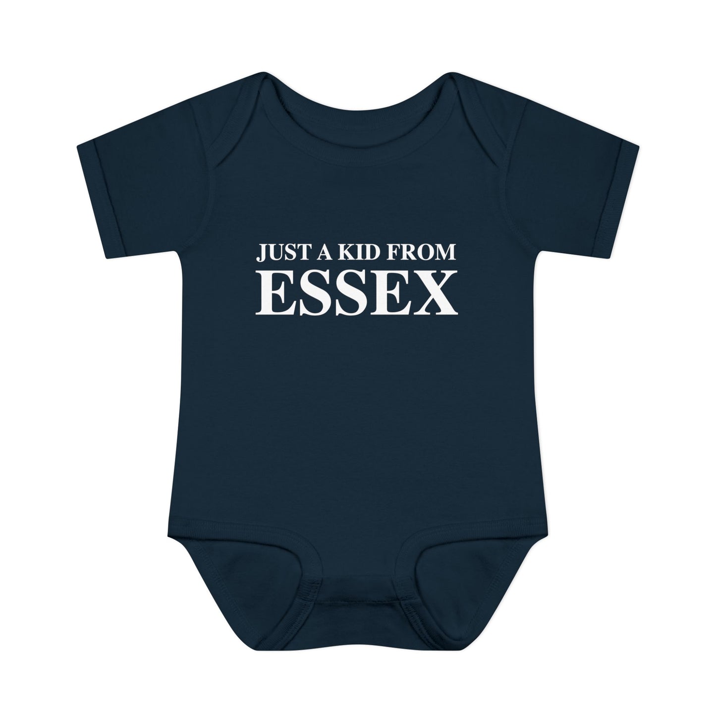 Just a kid from Essex Infant Baby Rib Bodysuit