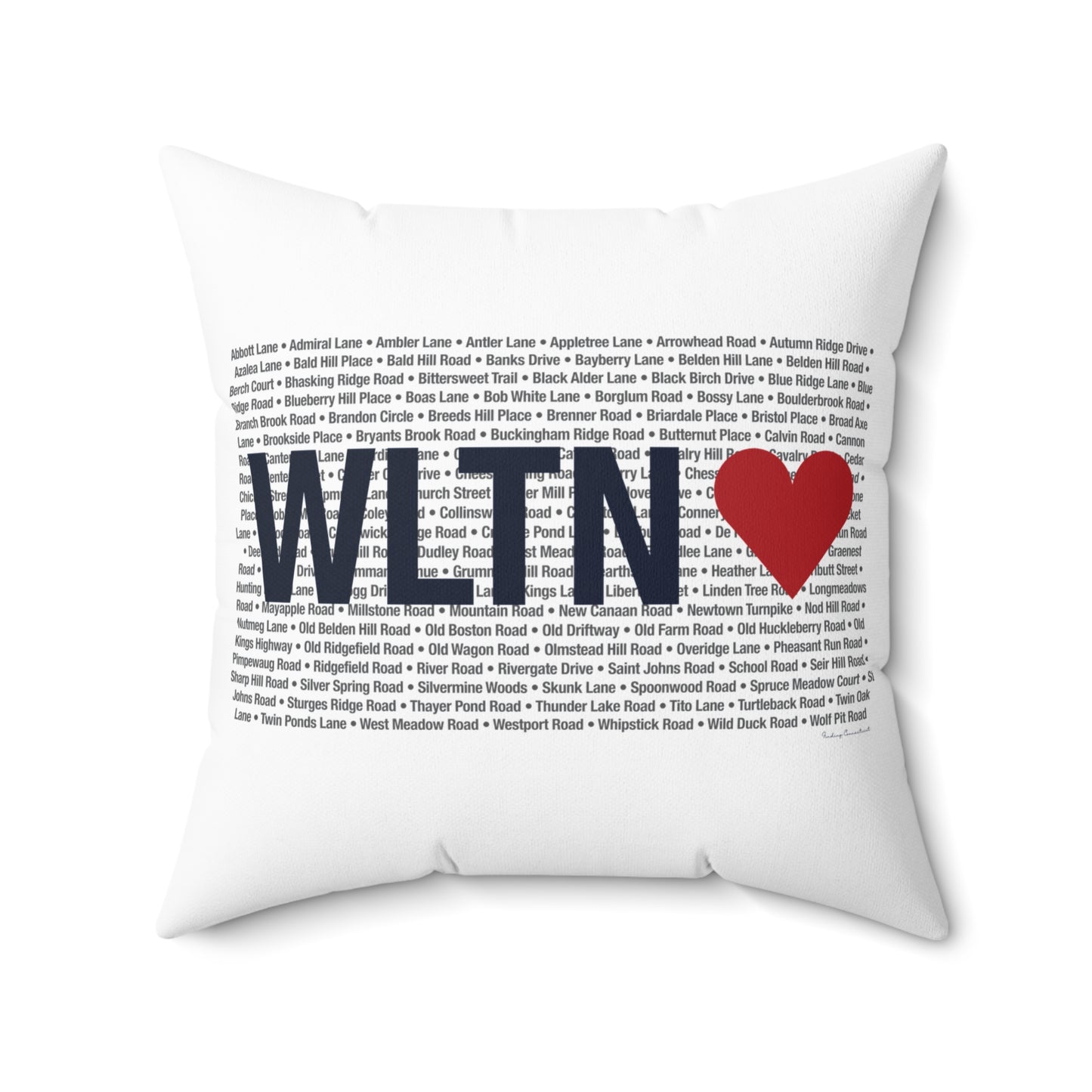 Wilton Love Spun Polyester Square Pillow