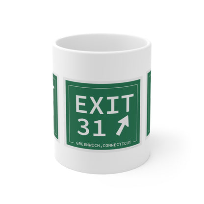 Vintage Exit 31 Merritt Parkway Sign Mug 11oz