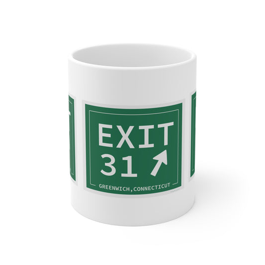 Vintage Exit 31 Merritt Parkway Sign Mug 11oz