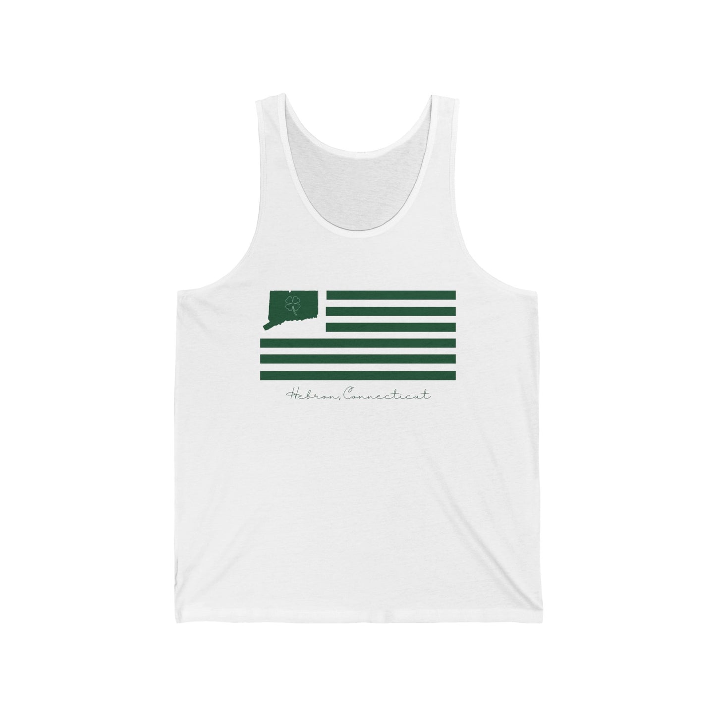 Hebron Connecticut St. Patrick’s Day Flag Unisex Jersey Tank Top