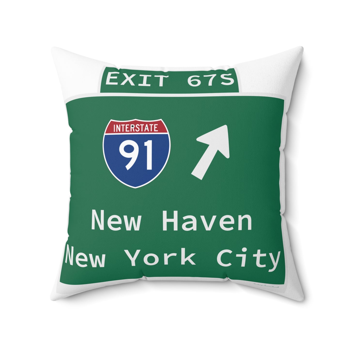 Vintage WCP Exit 67S Sign Spun Polyester Square Pillow