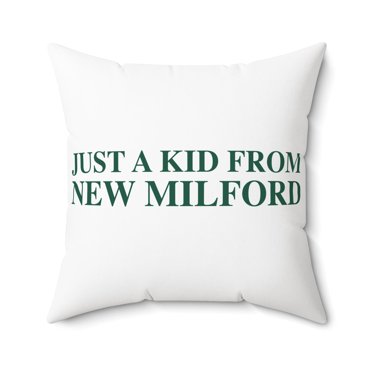 Just a kid from New Milford Polyester Square Pillow