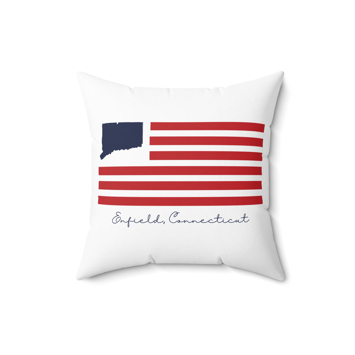 Enfield Connecticut Flag Spun Polyester Square Pillow