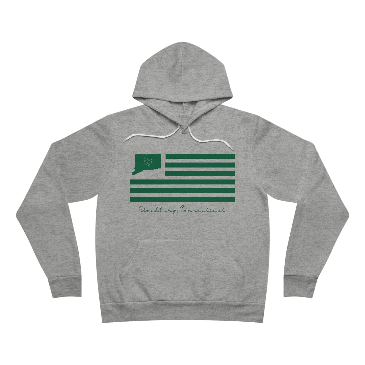 Woodbury Connecticut St. Patrick’s Day Flag Unisex Sponge Fleece Pullover Hoodie