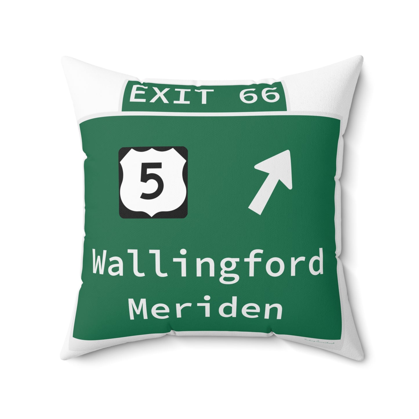 Vintage WCP Exit 66 Sign Spun Polyester Square Pillow