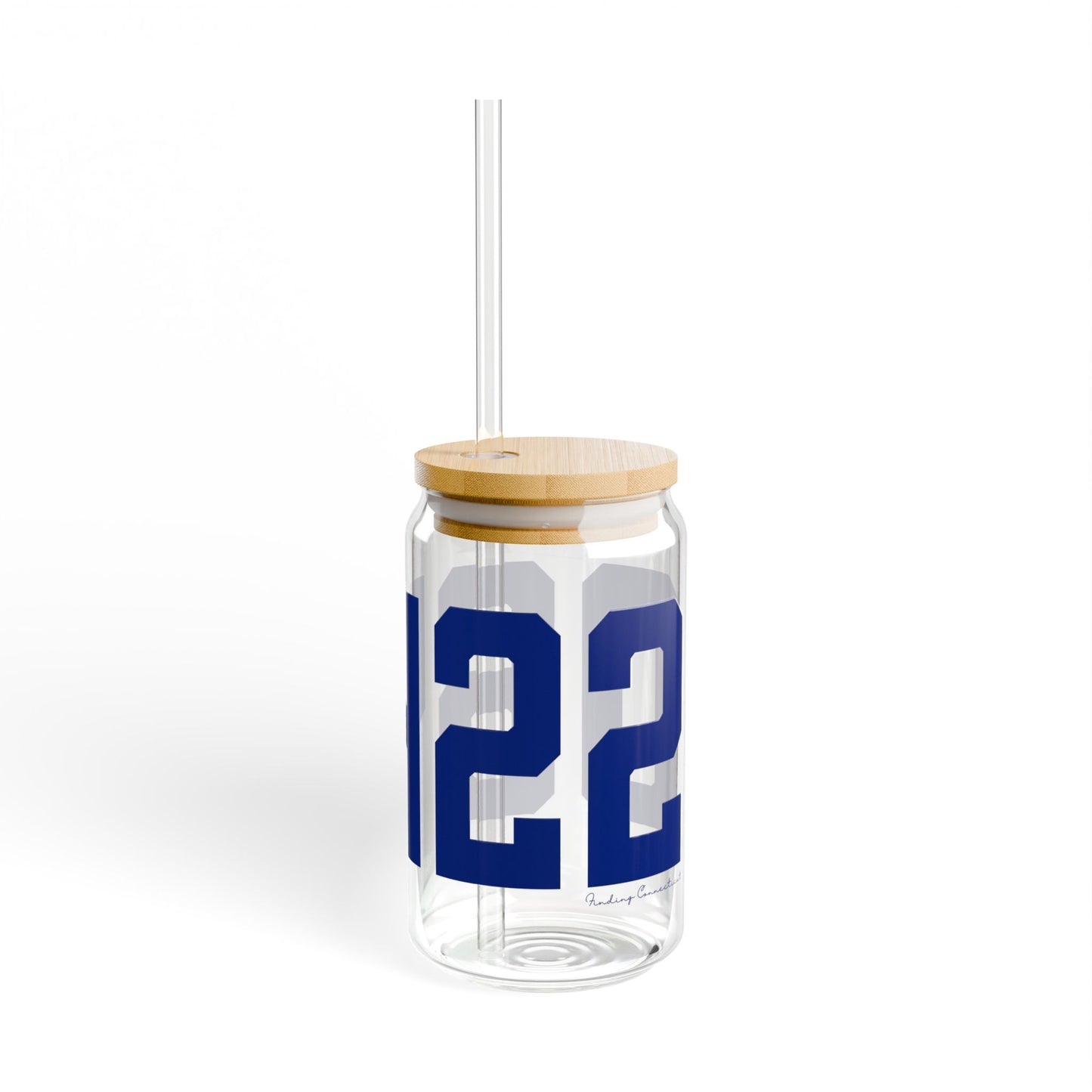 06422 Durham Connecticut Zip Code Glass Can with Straw and Lid, 16oz