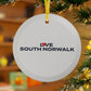 Love South Norwalk Glass Ornaments