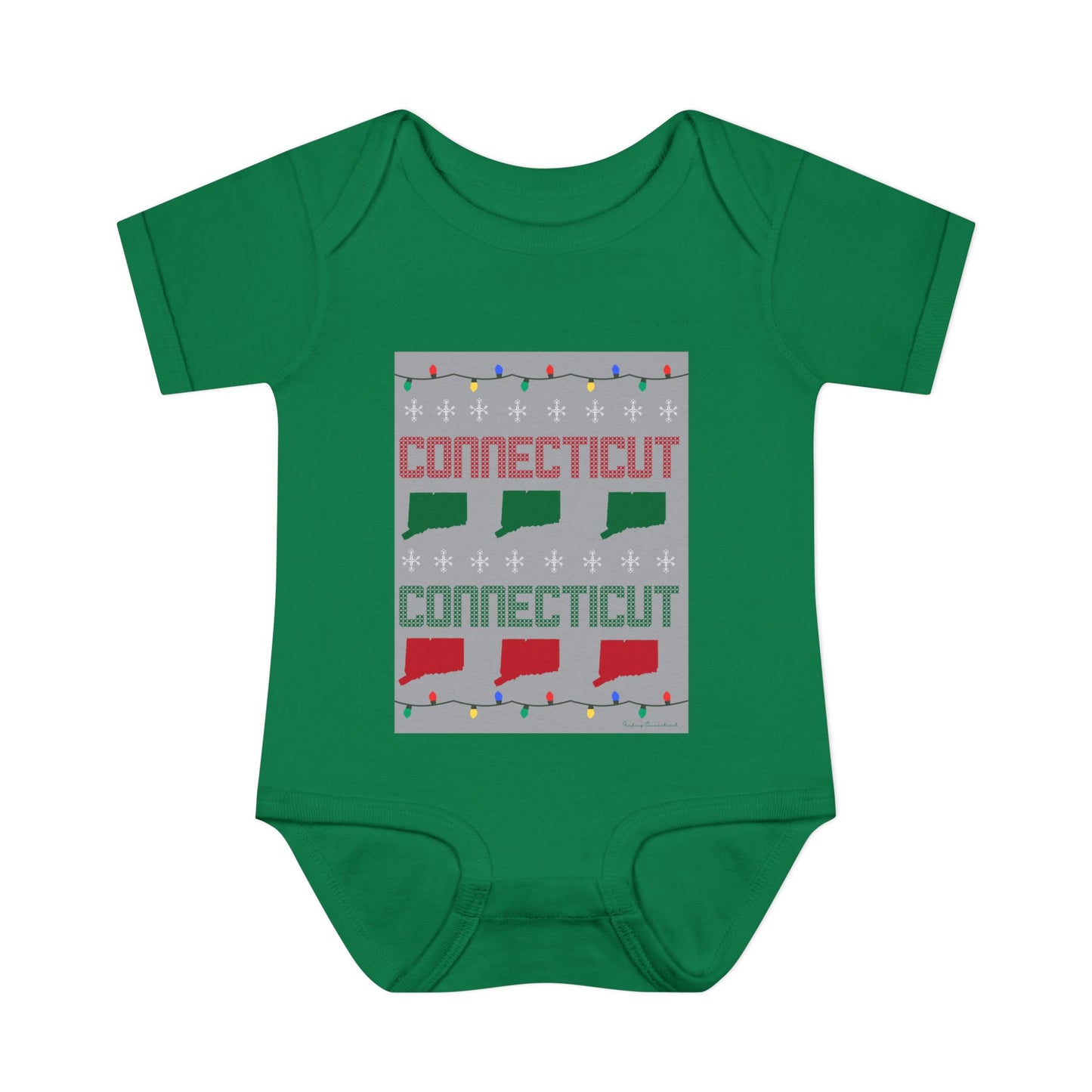 Connecticut Ugly Holiday Infant Baby Rib Bodysuit