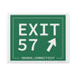 Vintage Exit 57 WCP Sign Matte Canvas, Stretched, 1.25"
