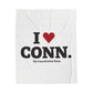 I Heart CONN Velveteen Plush Blanket