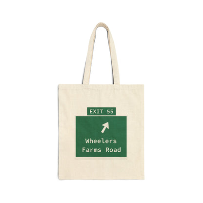 Vintage WCP Exit 55 Sign Cotton Canvas Tote Bag