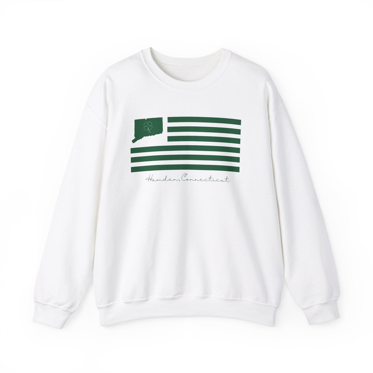 Hamden Connecticut St Patrick’s Day Flag Unisex Heavy Blend™ Crewneck Sweatshirt