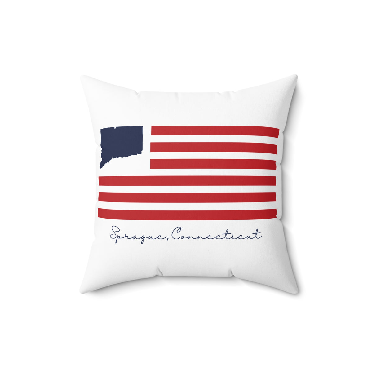Sprague Connecticut Flag Spun Polyester Square Pillow