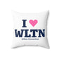 I Heart WLTN Spun Polyester Square Pillow
