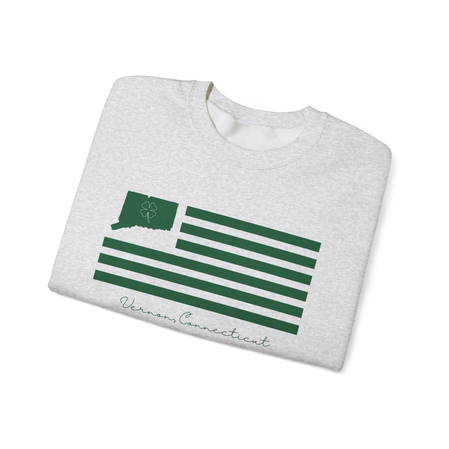 Vernon Connecticut St Patrick’s Day Flag Unisex Heavy Blend™ Crewneck Sweatshirt