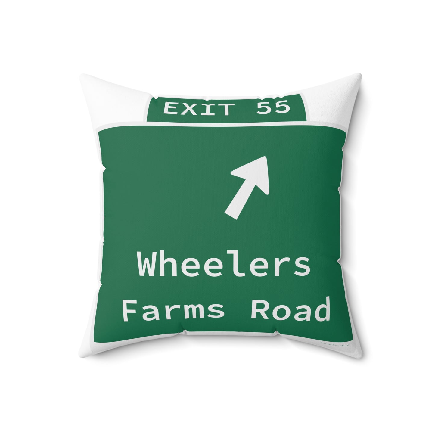 Vintage WCP Exit 55 Sign Spun Polyester Square Pillow