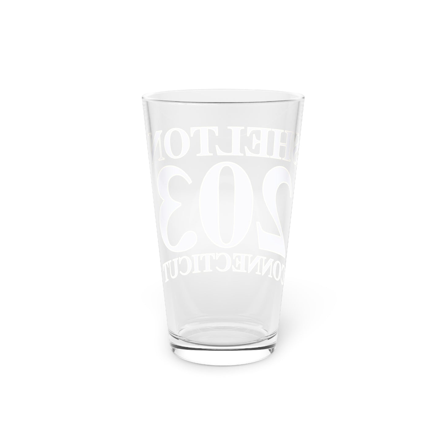 Shelton 203 Connecticut Pint Glass, 16oz