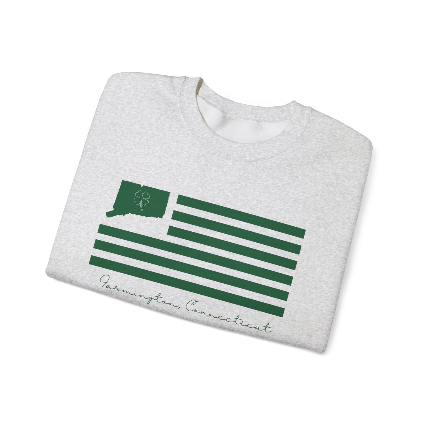 Farmington Connecticut St Patrick’s Day Flag Unisex Heavy Blend™ Crewneck Sweatshirt