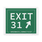 Vintage Exit 31 Merritt Parkway Sign Matte Canvas, Stretched, 1.25"