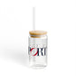 41 Tilt Westport Glass Can with Straw and Lid, 16oz